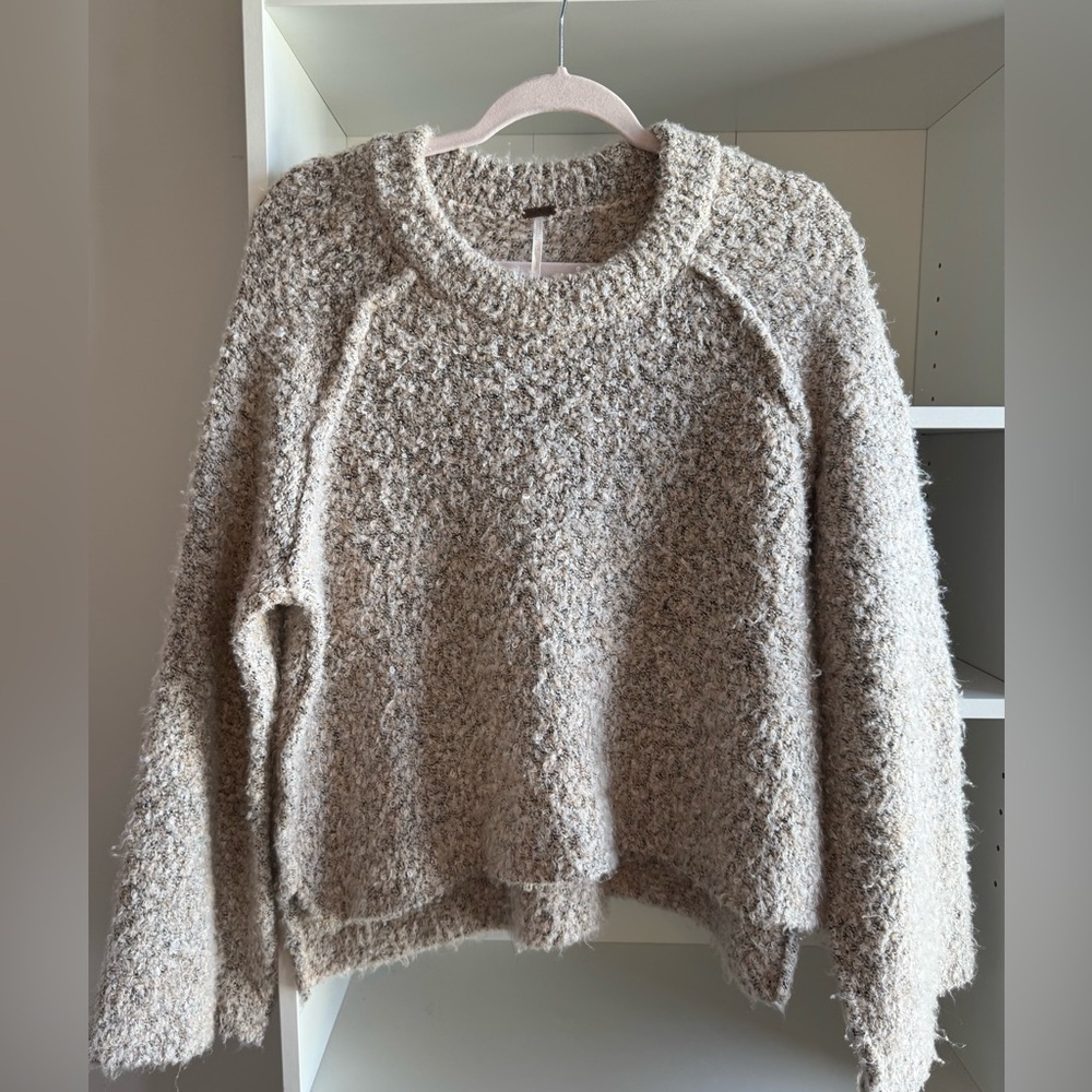Free People Textured Cream Sweater
